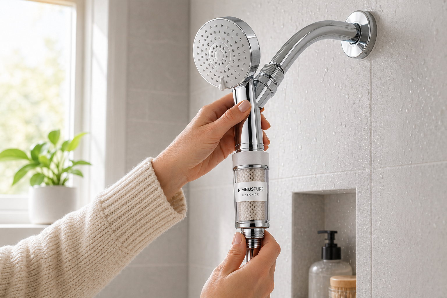 Installing NimbusPure Cascade on a shower arm